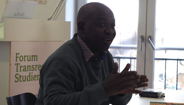 George Kyeyune (Makerere University) on “Teaching Art History and Doing Research in Uganda”. (photo: Claudia Pfitzner)