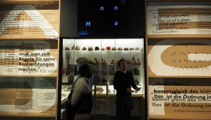 At the exhibition “Werkstatt Prolog” at Grassi Museum, Leipzig. (photo: Claudia Pfitzner)