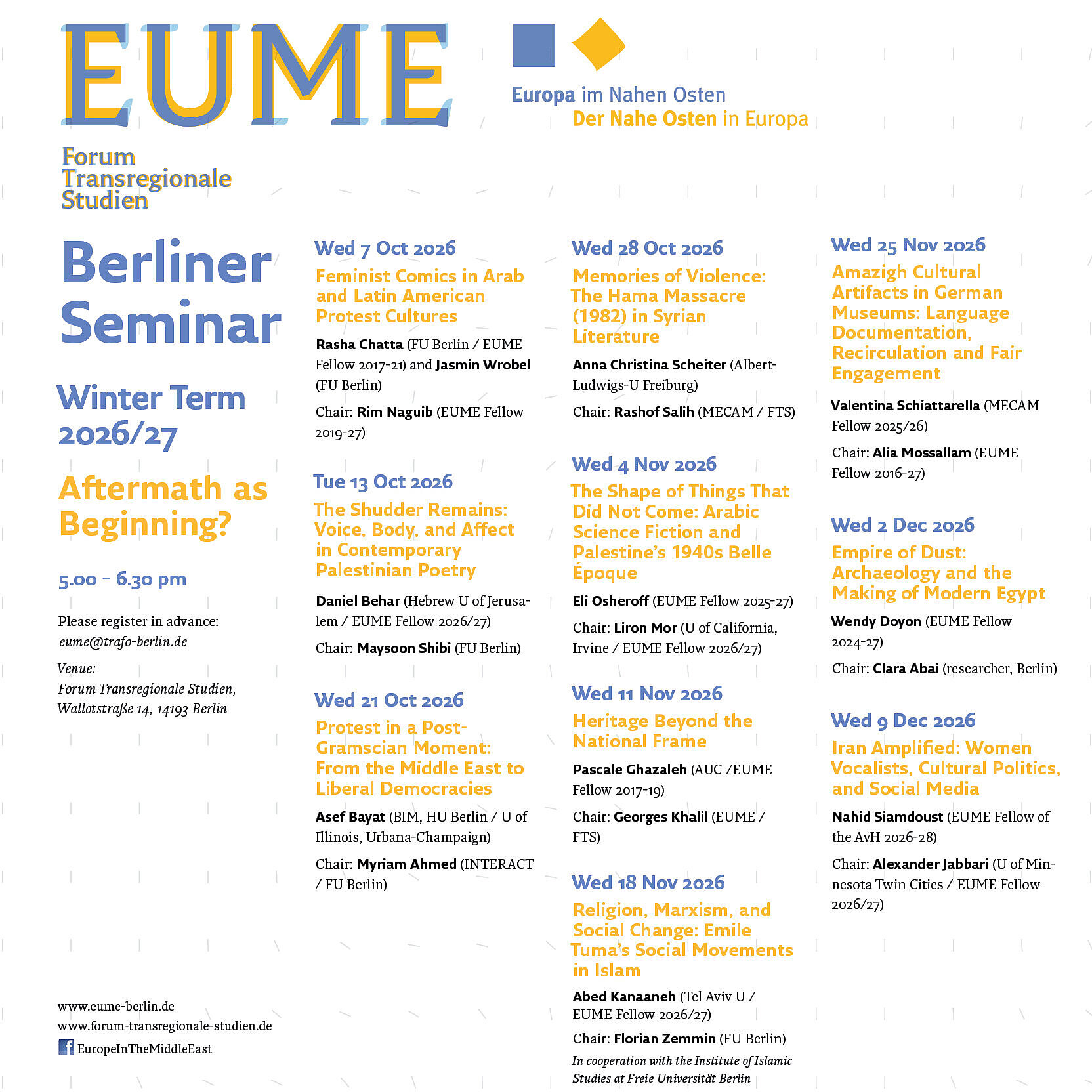 Program poster of the Berliner Seminar