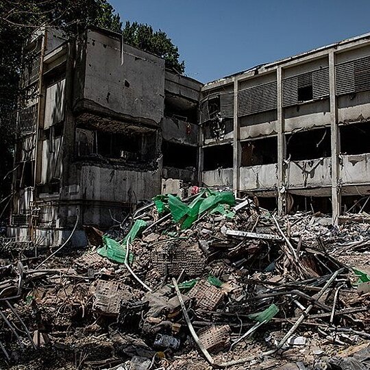 A building destroyed by bombing