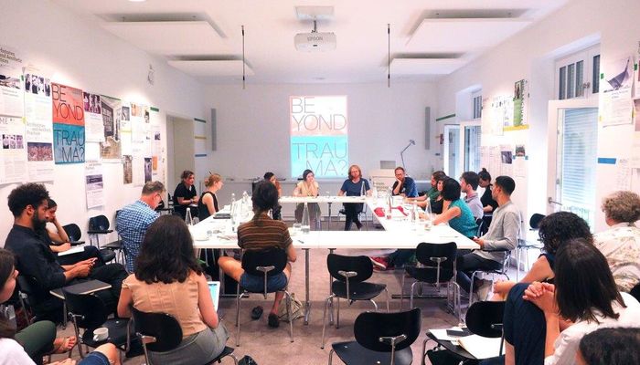 Panel IV ‘Trauma and Displacement’ at Forum Transregionale Studien with contributions by Stephan Milich, Alice von Bieberstein and Tom Snow. (photo: Jule Ulbricht)