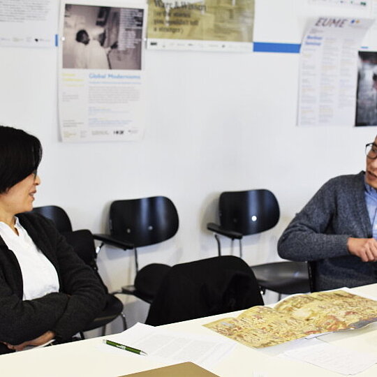 Ning Yao and Ching-Ling Wang in conversation.