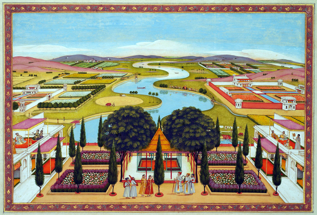 Palastgarten vor Flusslandschaft; Albumblatt; Inventarnr. I 5005 fol. 10 -© Staatliche Museen zu Berlin, Museum für Asiatische Kunst.